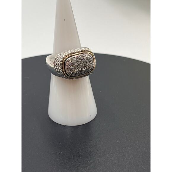 Alwand Vahan 925 sterling silver 14k diamond cluster cocktail statement Ring 7.2 - Picture 4 of 15
